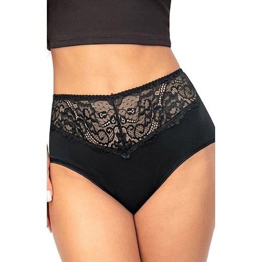 Donna bawełniane figi z wysokim stanem czarne 243, Kolor czarny, Rozmiar S, Donna ze sklepu Primodo w kategorii Majtki damskie - zdjęcie 187572972