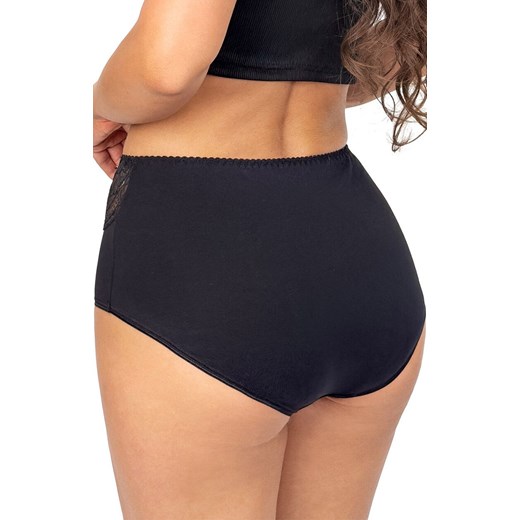 Donna bawełniane figi z wysokim stanem czarne 243, Kolor czarny, Rozmiar S, Donna ze sklepu Primodo w kategorii Majtki damskie - zdjęcie 187572973