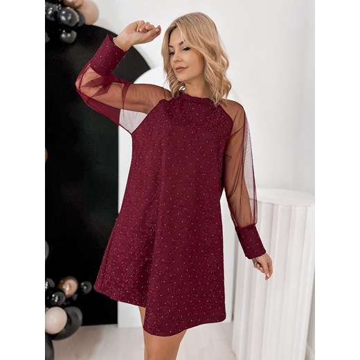 sukienka brune bordowa one size ze sklepu UBRA w kategorii Sukienki - zdjęcie 187573331