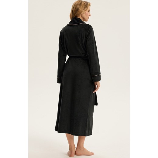Esotiq szlafrok damski czarny Reva 44039-99X, Kolor czarny, Rozmiar L/XL, Esotiq ze sklepu Intymna w kategorii Szlafroki damskie - zdjęcie 187573544