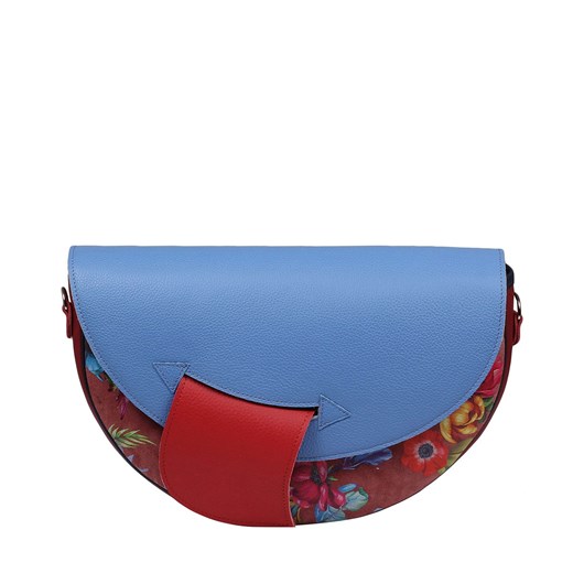 czerwono-niebieska torebka skórzana na ramię  Moon ze sklepu Słoń Torbalski w kategorii Listonoszki - zdjęcie 187574670