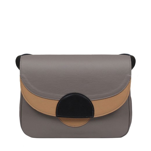 popielata torebka damska  skórzana na ramię Rainbow ze sklepu Słoń Torbalski w kategorii Listonoszki - zdjęcie 187574671