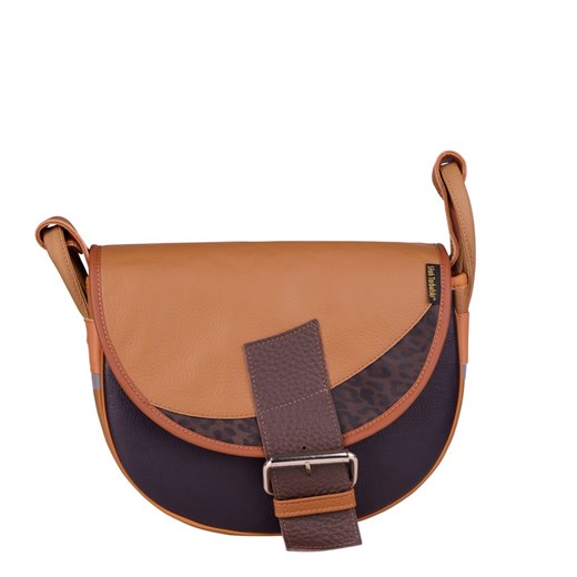 granatowo brązowa torebka damska skórzana Freshman Mini na ramię li ze sklepu Słoń Torbalski w kategorii Listonoszki - zdjęcie 187574691