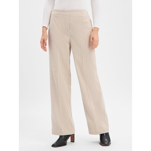 Someday Damskie spodnie sztruksowe - Cevil Corduroy Kobiety beżowy jednolity ze sklepu vangraaf w kategorii Spodnie damskie - zdjęcie 187574803