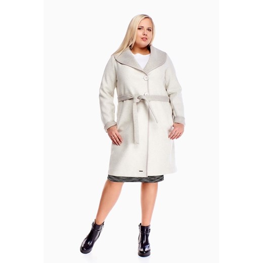 Płaszcz FPL1026 SZARY JASNY ze sklepu fokus.pl w kategorii Płaszcze damskie - zdjęcie 187575944