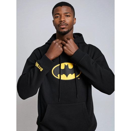 Sinsay - Bluza hoodie z nadrukiem Batman - czarny Sinsay M Sinsay