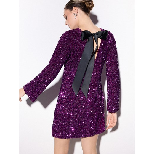 Mohito - Cekinowa fioletowa sukienka mini - fuksjowy ze sklepu Mohito w kategorii Sukienki - zdjęcie 187577171