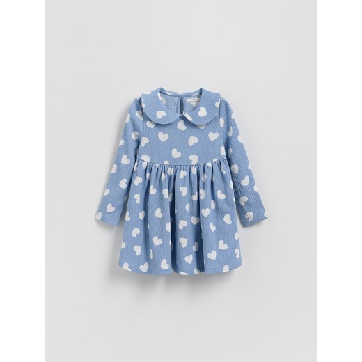 Reserved - Wzorzysta sukienka z kołnierzykiem - wielobarwny ze sklepu Reserved w kategorii Sukienki dziewczęce - zdjęcie 187577361