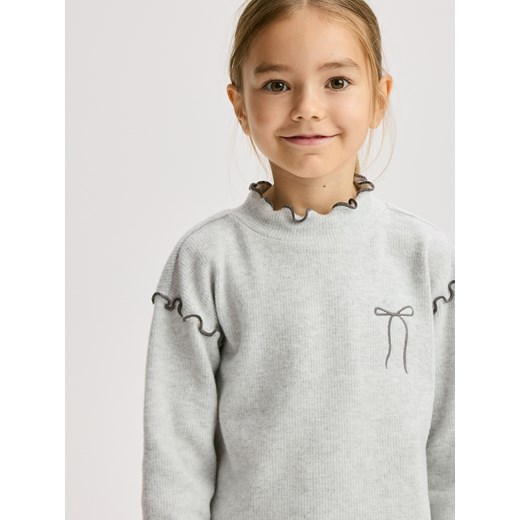 Reserved - Bluzka z dodatkiem wiskozy - jasnoszary ze sklepu Reserved w kategorii Bluzki dziewczęce - zdjęcie 187577374