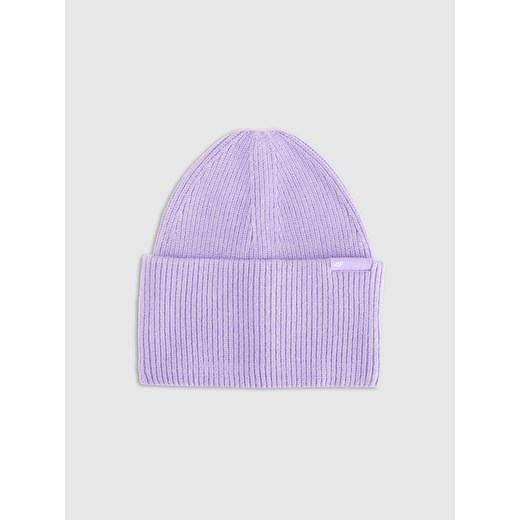 Czapka beanie uniseks 4F 4FRAW25ACAPU0738 - fioletowa ze sklepu Sportstylestory.com w kategorii Czapki zimowe damskie - zdjęcie 187577621