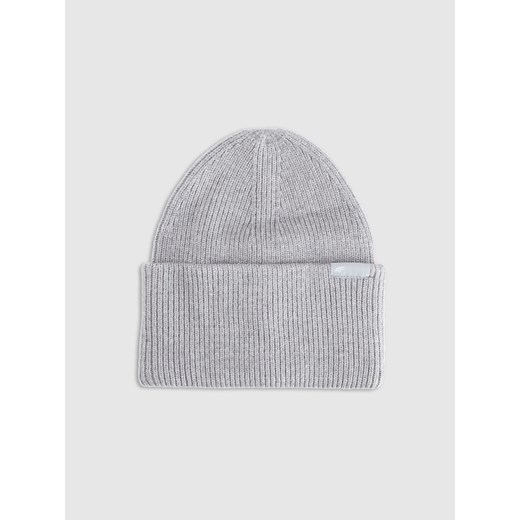 Czapka beanie uniseks 4F 4FRAW25ACAPU0738 - szara ze sklepu Sportstylestory.com w kategorii Czapki zimowe męskie - zdjęcie 187577624