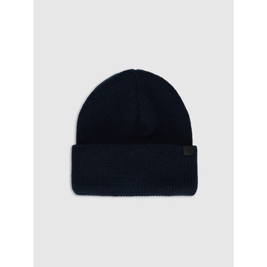 Czapka beanie z wełną merino uniseks 4F 4FRAW25ACAPU0807 - granatowa ze sklepu Sportstylestory.com w kategorii Czapki zimowe męskie - zdjęcie 187577633