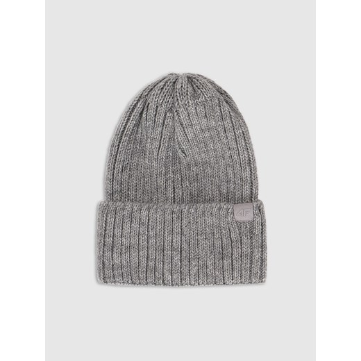 Damska czapka zimowa 4F 4FRAW25ACAPF0802 - szara ze sklepu Sportstylestory.com w kategorii Czapki zimowe damskie - zdjęcie 187577641