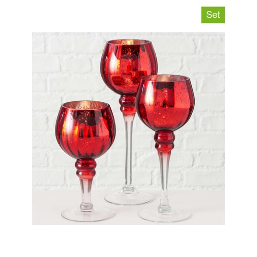 Boltze Świeczniki (3 szt.) &quot;Minou&quot; w kolorze czerwonym ze sklepu Limango Polska w kategorii Świeczniki - zdjęcie 187577942