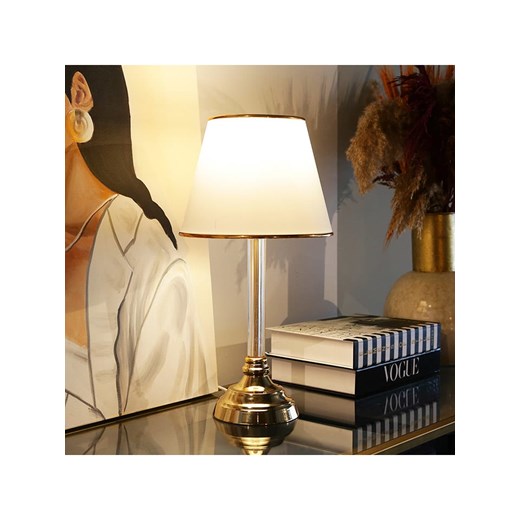 Opviq Lampa stołowa &quot;Ayd&quot; w kolorze złoto-białym  - (W)45 cm x Ø 22 cm ze sklepu Limango Polska w kategorii Oświetlenie - zdjęcie 187577974