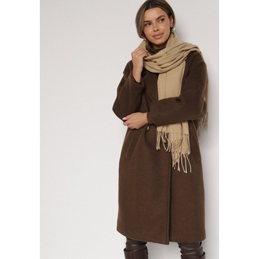 Jasnobeżowy Szalik Inglidyr ze sklepu born2be.pl w kategorii Szaliki i chusty damskie - zdjęcie 187578481