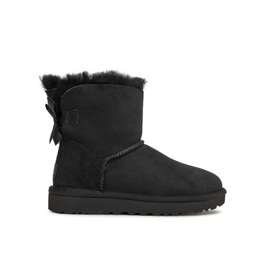 Śniegowce Ugg W Mini Bailey Bow II 1016501 Czarny ze sklepu eobuwie.pl w kategorii Śniegowce damskie - zdjęcie 187579054