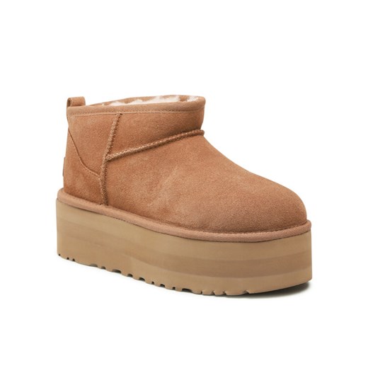 Śniegowce Ugg W Classic Ultra Mini Platform 1135092 Brązowy ze sklepu eobuwie.pl w kategorii Śniegowce damskie - zdjęcie 187579064