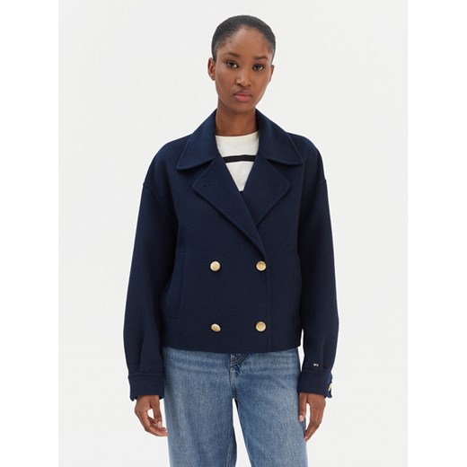 Tommy Hilfiger Kurtka przejściowa WW0WW47759 Granatowy Relaxed Fit ze sklepu MODIVO w kategorii Kurtki damskie - zdjęcie 187579381
