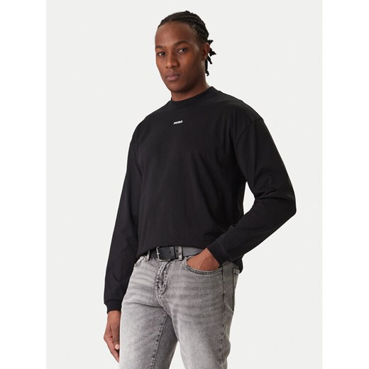Hugo Bluza Daposo 50511029 Czarny Relaxed Fit ze sklepu MODIVO w kategorii Bluzy męskie - zdjęcie 187579394