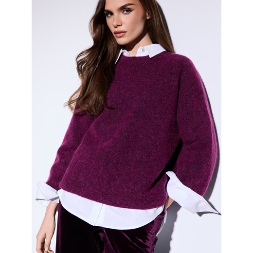Mohito - Bordowy sweter z wełną alpaki - kasztanowy ze sklepu Mohito w kategorii Swetry damskie - zdjęcie 187579791