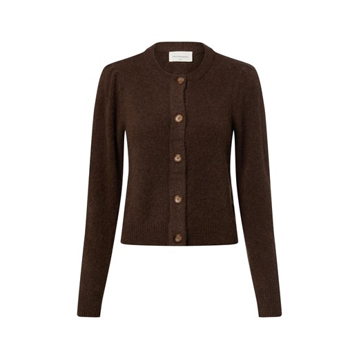 Msch Copenhagen Damski kardigan z zawartością wełny i alpaki - MSCHMiabelle Kobiety czekoladowy jednolity ze sklepu vangraaf w kategorii Swetry damskie - zdjęcie 187579842