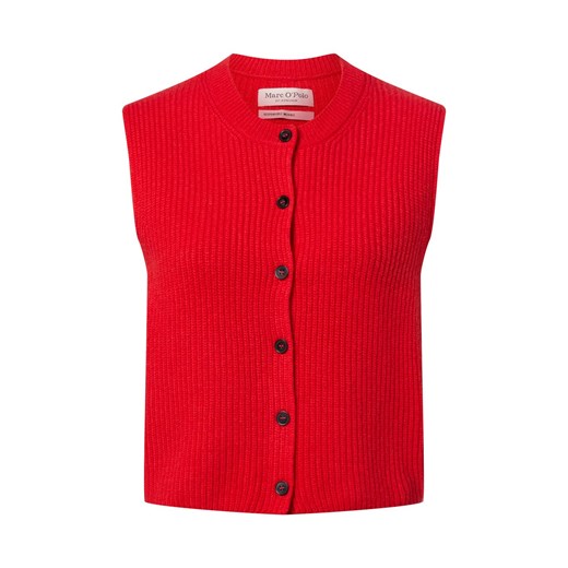 Marc O'Polo Wełniany kardigan damski Kobiety czerwony jednolity ze sklepu vangraaf w kategorii Swetry damskie - zdjęcie 187579843