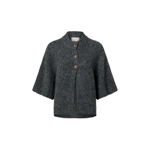 Neo Noir Kardigan damski z zawartością wełny - Benuta Fluffy Kobiety antracytowy marmurkowy ze sklepu vangraaf w kategorii Swetry damskie - zdjęcie 187579851