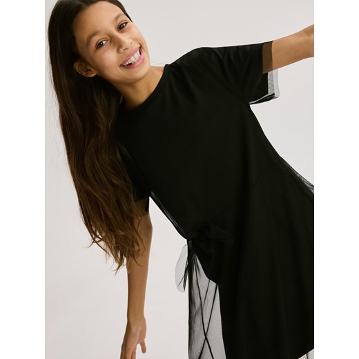 Reserved - Tiulowa sukienka - czarny ze sklepu Reserved w kategorii Sukienki dziewczęce - zdjęcie 187580002