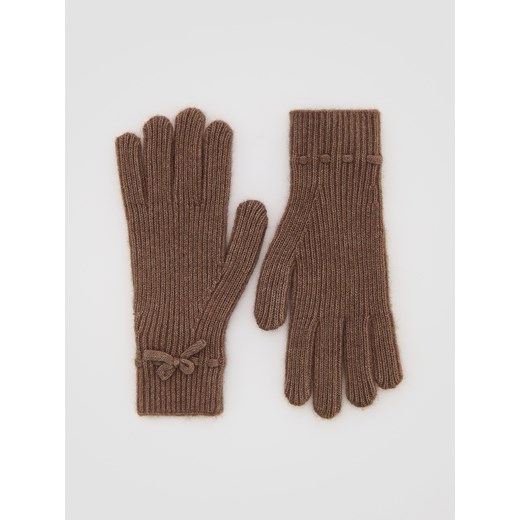 Reserved - Rękawiczki z kokardkami - brązowy ze sklepu Reserved w kategorii Rękawiczki damskie - zdjęcie 187580100
