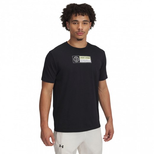 Męski t-shirt z nadrukiem Under Armour UA M 60/40s Hoops SS - czarny ze sklepu Sportstylestory.com w kategorii T-shirty męskie - zdjęcie 187580291