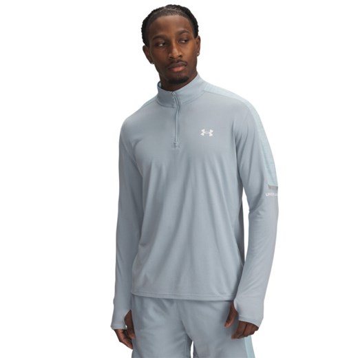 Męski longsleeve treningowy Under Armour UA Tech Utility 1/4 Zip - szarym ze sklepu Sportstylestory.com w kategorii T-shirty męskie - zdjęcie 187580342