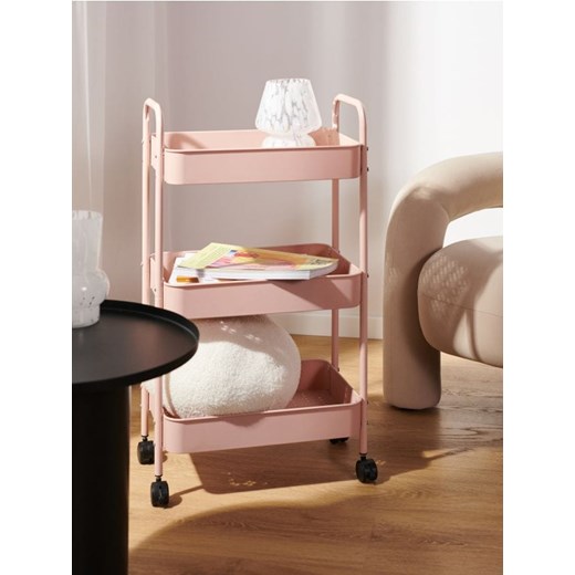 Sinsay - Trzypoziomowy regał na kółkach - różowy ze sklepu Sinsay w kategorii Regały i witryny - zdjęcie 187581041