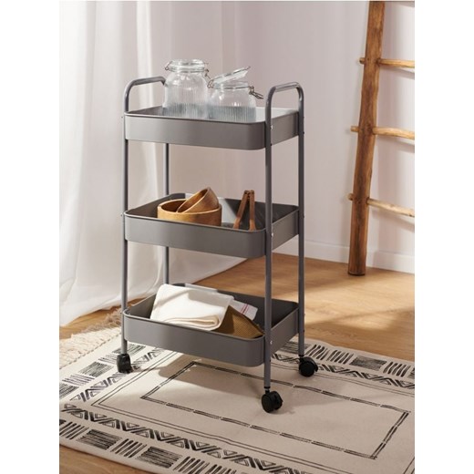 Sinsay - Trzypoziomowy regał na kółkach - szary ze sklepu Sinsay w kategorii Regały i witryny - zdjęcie 187581043