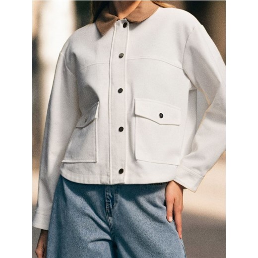 Sinsay - Kurtka koszulowa - kremowy ze sklepu Sinsay w kategorii Kurtki damskie - zdjęcie 187581051