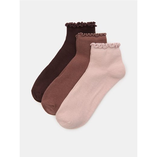 Sinsay - Prążkowane skarpetki 3 pack - wielobarwny ze sklepu Sinsay w kategorii Skarpetki damskie - zdjęcie 187581084