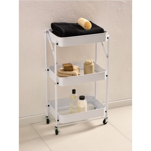 Sinsay - Metalowa trzypoziomowa półka na kółkach - biały ze sklepu Sinsay w kategorii Półki - zdjęcie 187581124