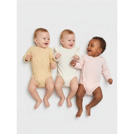 Sinsay - Body 3 pack - kremowy ze sklepu Sinsay w kategorii Body niemowlęce - zdjęcie 187581190