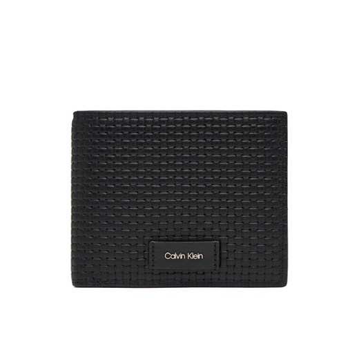 Calvin Klein Portfel Embossed Woven Billfold W/ Coin LV04D1125G Czarny ze sklepu MODIVO w kategorii Portfele męskie - zdjęcie 187582152