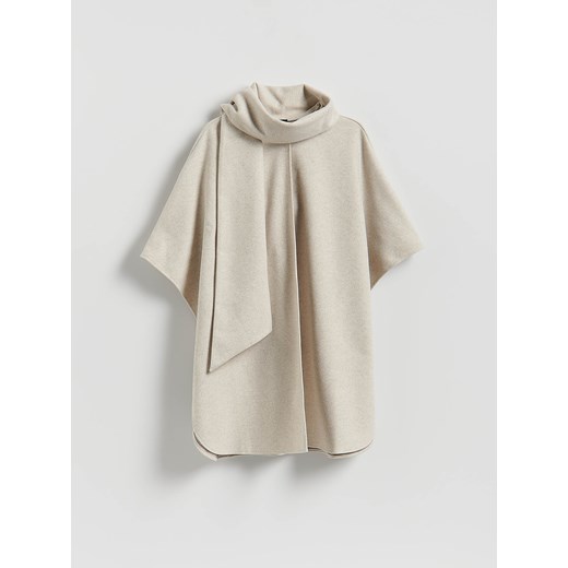 Reserved - Ponczo z szalowym kołnierzem - beżowy ze sklepu Reserved w kategorii Poncza - zdjęcie 187582464