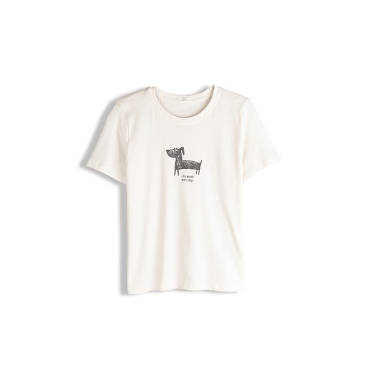 GATE Bawełniana koszulka z nadrukiem 34 ze sklepu gateshop w kategorii Bluzki damskie - zdjęcie 187582573