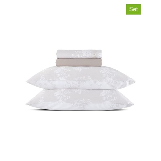 Cacharel 4-częściowy komplet satynowy w kolorze beżowo-szarym ze sklepu Limango Polska w kategorii Prześcieradła - zdjęcie 187583003