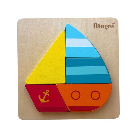 Magni 4-częściowe puzzle &quot;Ship&quot; w kolorze czerwono-niebiesko-żółtym - 18 m+ ze sklepu Limango Polska w kategorii Puzzle - zdjęcie 187583030