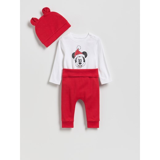 Reserved - Bawełniany komplet Mickey Mouse - czerwony ze sklepu Reserved w kategorii Komplety niemowlęce - zdjęcie 187583503