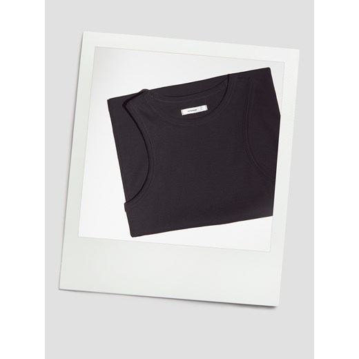 Reserved - Bawełniany top - czarny ze sklepu Reserved w kategorii Bluzki damskie - zdjęcie 187583513