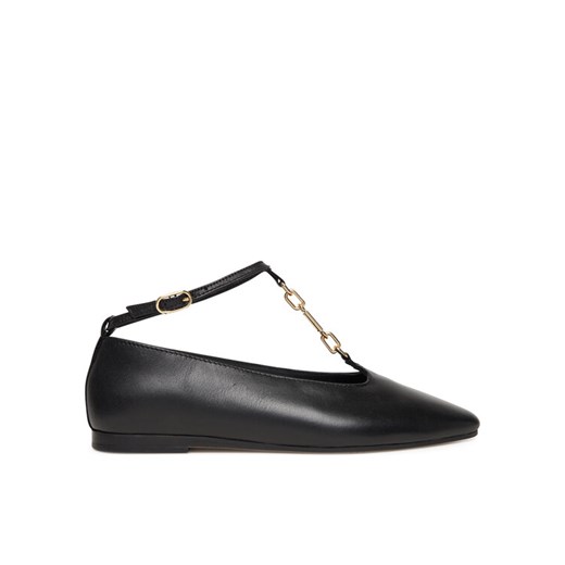 Baleriny Tommy Hilfiger Th-Bar Chain Ballet FW0FW09003 Czarny ze sklepu eobuwie.pl w kategorii Balerinki - zdjęcie 187583782