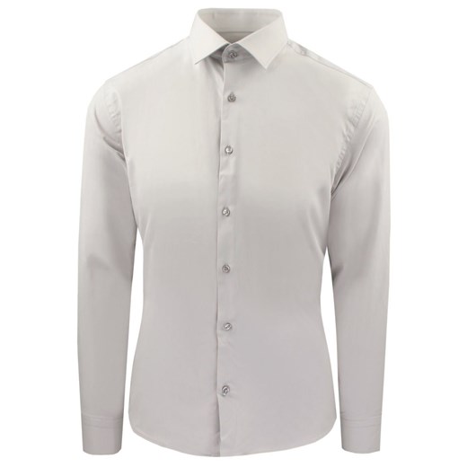 Męska Koszula Wizytowa, Taliowany Krój - Victorio - Jasny Popiel KSDWVCTO819sl ze sklepu JegoSzafa.pl w kategorii Koszule męskie - zdjęcie 187584240