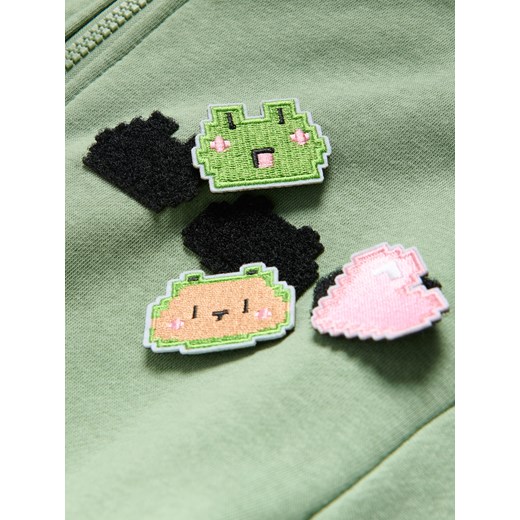 Reserved - Bluza z aplikacją Boffie & Poko - zielony Reserved 134 (8 lat) Reserved