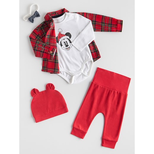 Reserved - Bawełniany komplet Mickey Mouse - czerwony ze sklepu Reserved w kategorii Komplety niemowlęce - zdjęcie 187584392