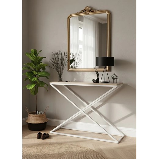 Wysoka konsola biały + dąb lancelot S9-W87 Elior promocyjna cena Edinos.pl